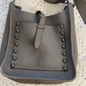 Grey Rebecca Minkoff studded crossbody purse